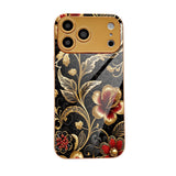 Luxury Gold Foil Floral Electroplated Case for iPhone