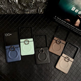 Simple Ring Buckle Full-Coverage Hinge Magnetic Case for Samsung