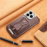 2‑in‑1 Magnetic Card Holder Leather Case with Stand for iPhone