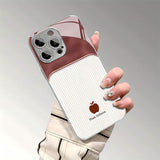 Wine Red Color Block Electroplated Case for iPhone