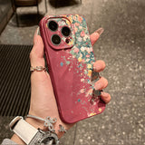 Floral Pleated Silicone Case for iPhone