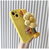 Pumpkin Flower Wrist Strap with Lanyard Phone Case for iPhone