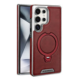 High-end Leather Texture Mobile with Rotating Magnetic Bracket Case for Sumsang