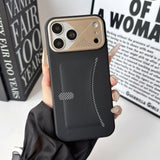 Plaid Card Pocket AI Button Cooling Hard Case for iPhone
