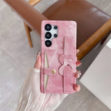 Denim Heart Design Card Slot Shockproof Phone Case For Samsung