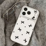 Polka Dot Butterfly Leather Case for iPhone