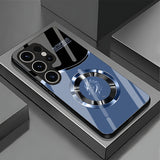 Business-Style Long Pattern Full-Coverage Liquid Glass Phone Case for Samsung