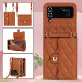 Stylish Quilted Crossbody Card Holder Leather Case for Samsung