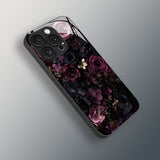 Luxury Purple Black Rose Electroplated Case for iPhone