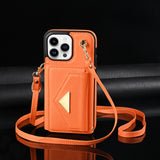 Leather Crossbody Card Slots Wallet Case for iPhone