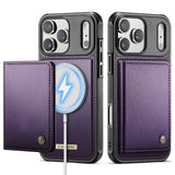Leather Wallet Magnetic Charging Case for iPhone