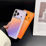 Square Gradient Contrast Color Shockproof Case for iPhone