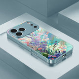 Blue Sky Floral Electroplated Case for iPhone