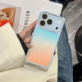 Square Gradient Contrast Color Shockproof Case for iPhone