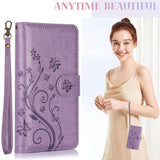 Butterfly Leather Card Holder Wallet Phone Case for Samsung