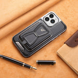 2‑in‑1 Magnetic Card Holder Leather Case with Stand for iPhone