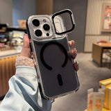 Laser Gradient Magnetic Case with Lens Kickstand for iPhone