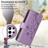 Butterfly Leather Card Holder Wallet Phone Case for Samsung