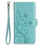Butterfly Leather Card Holder Wallet Phone Case for Samsung