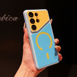 Cloth Texture Matte Dual Color Magnetic Case for Samsung