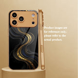 Black‑Gold Quicksand Pattern Electroplated Case for iPhone