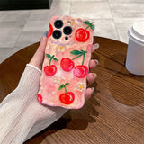 Oil Painting Floral Wavy Edge Phone Case for IPhone