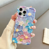 Oil Painting Floral Wavy Edge Phone Case for IPhone