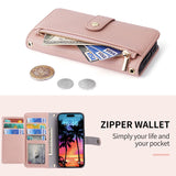 Zipper Wallet Flip Crossbody Case for iPhone