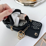 Fashion Leather Coin Purse Silicone Crossbody Case for iPhone