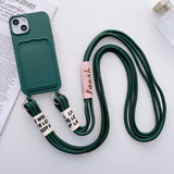 Minimalist Card Holder Lanyard Soft Silicone Case for iPhone