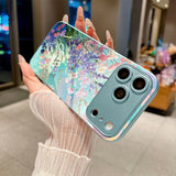 Blue Sky Floral Electroplated Case for iPhone