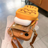 Fish Mini Pouch Brown Crossbody Case for iPhone