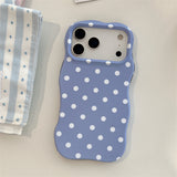 Polka-Dot Scalloped-Edge Shockproof Case for iPhone