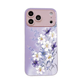 Light Purple Lily Pattern Electroplated Case for iPhone