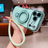 Plating Wave Heart Lanyard Phone Case for iphone