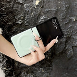 Simple Ring Buckle Full-Coverage Hinge Magnetic Case for Samsung