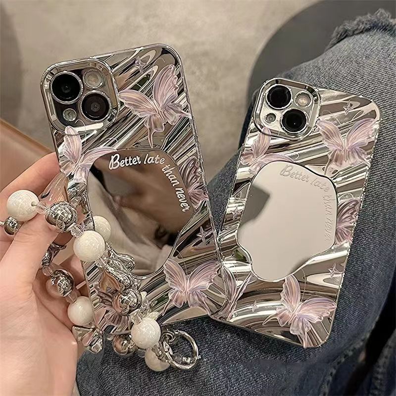 Butterfly Makeup Mirror Phone Case for iPhone