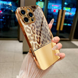 Luxury Leopard Print Gold Electroplated Case for iPhone