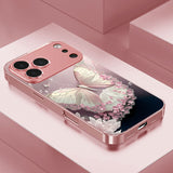 Romantic Pink Butterfly Petals Electroplated Case for iPhone