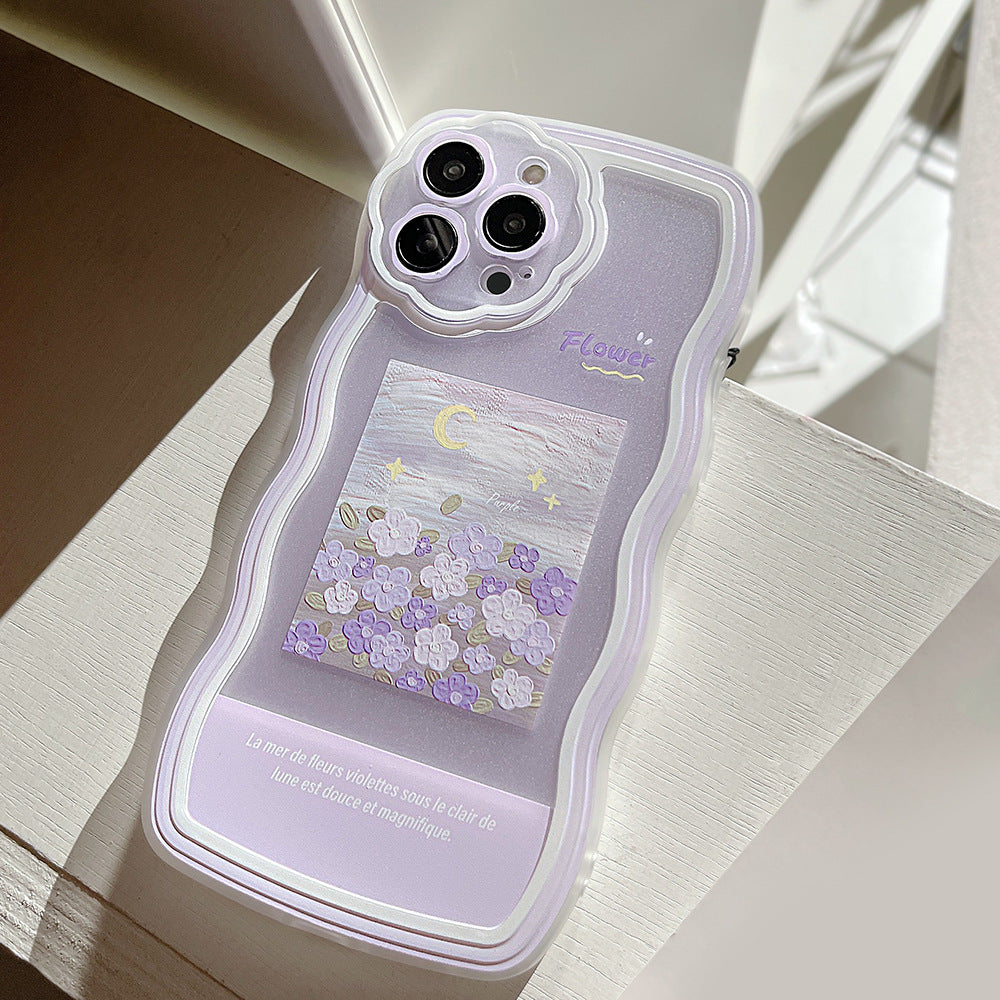 New Purple Flower Fashion Chain Case for iPhone