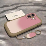 Gradient Pink Full-Coverage Shockproof Soft Case for iPhone