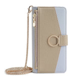 Fashion Leather Wallet Case with Lanyard for iPhone