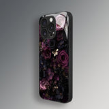 Luxury Purple Black Rose Electroplated Case for iPhone