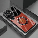 Business-Style Long Pattern Full-Coverage Liquid Glass Phone Case for Samsung