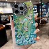 Rhinestone Beach Butterfly Lens Holder Phone Case for iPhone