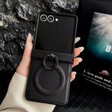 Simple Ring Buckle Full-Coverage Hinge Magnetic Case for Samsung