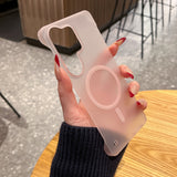 Borderless Matte Magnetic Shockproof Hard Case for Samsung
