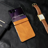 Vintage Waxed Leather Magnetic Shockproof Case for Samsung Z Flip