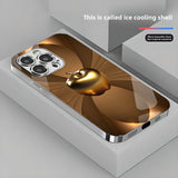 3D Apple Plating Hard Glass Case for iPhone