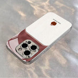 Wine Red Color Block Electroplated Case for iPhone
